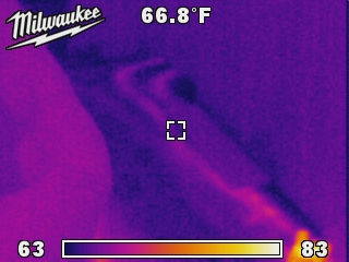 Thermal image of radiant floor heat